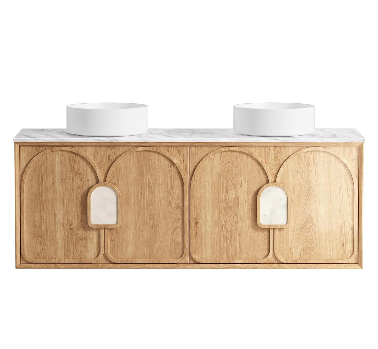 Laguna Mark II 1500mm Woodland Oak Wall Hung Vanity front view