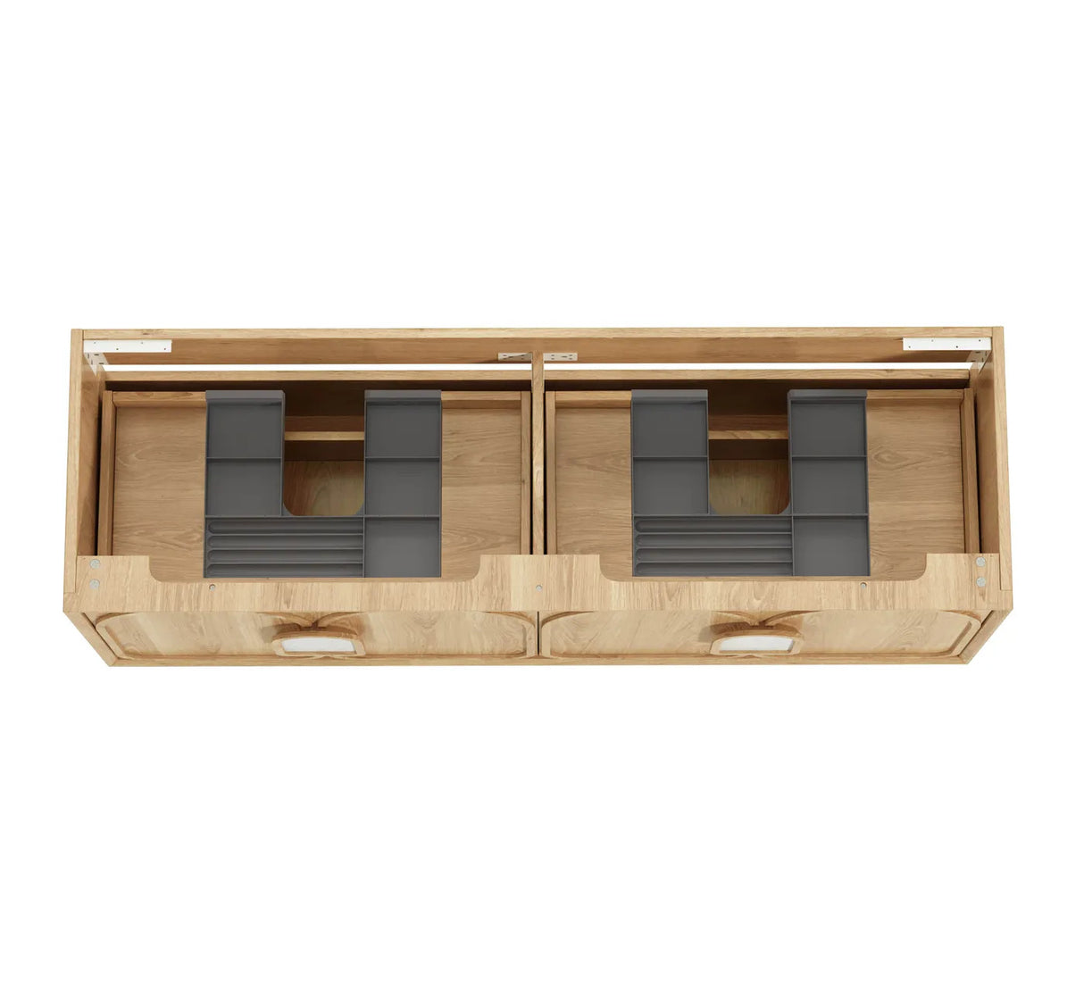 Laguna Mark II 1500mm Woodland Oak Wall Hung Vanity without stone top - top view