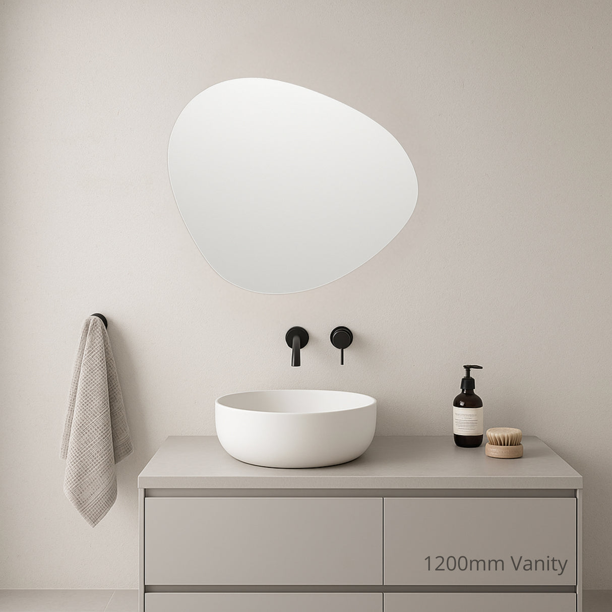 Ova Pebble Frameless Mirror