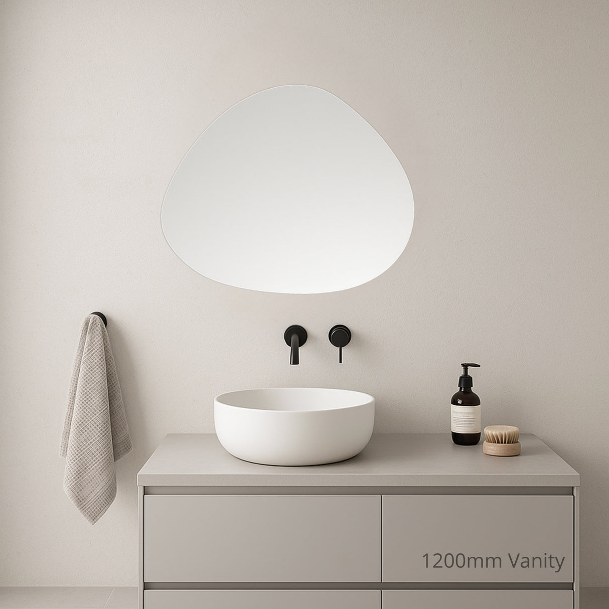 Ova Pebble Frameless Mirror