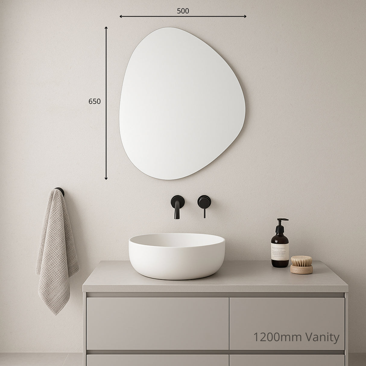 Ova Pebble Frameless Mirror
