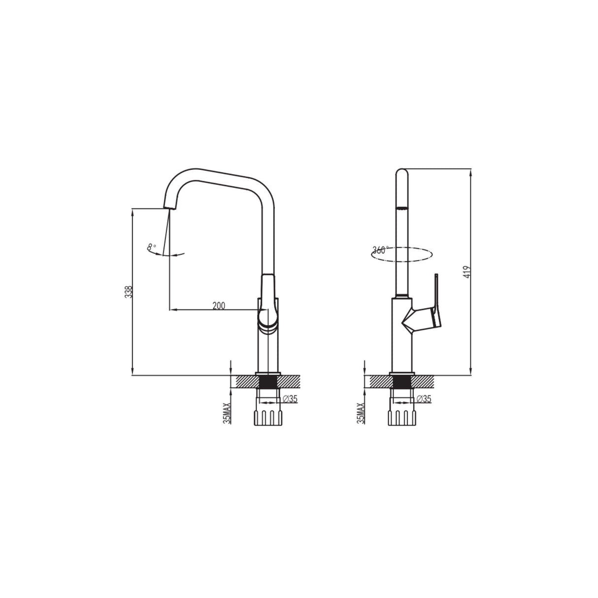 Pop Sink Mixer Drawing