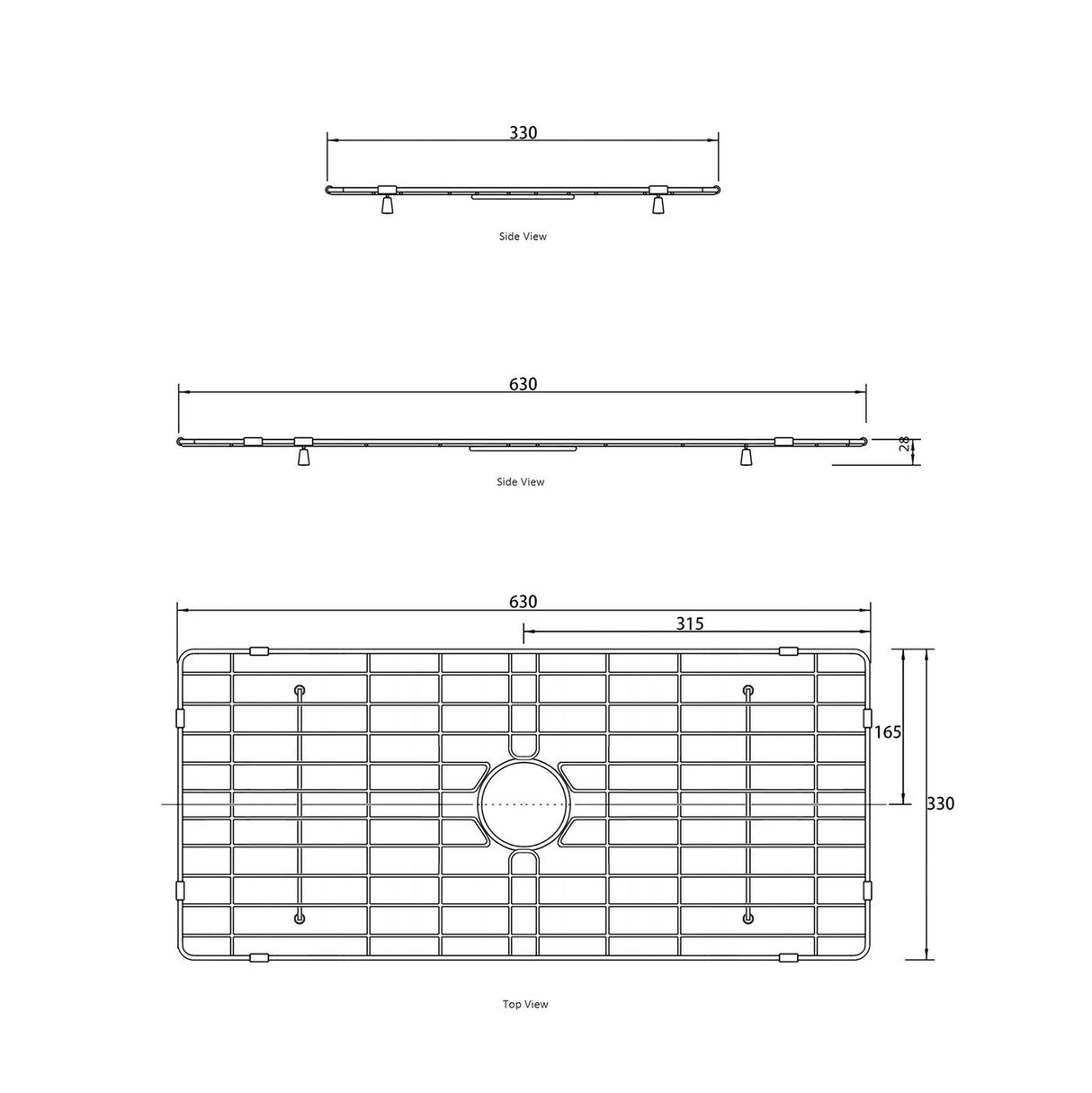 Stainless Steel Protective Grid for MC7645 drawing