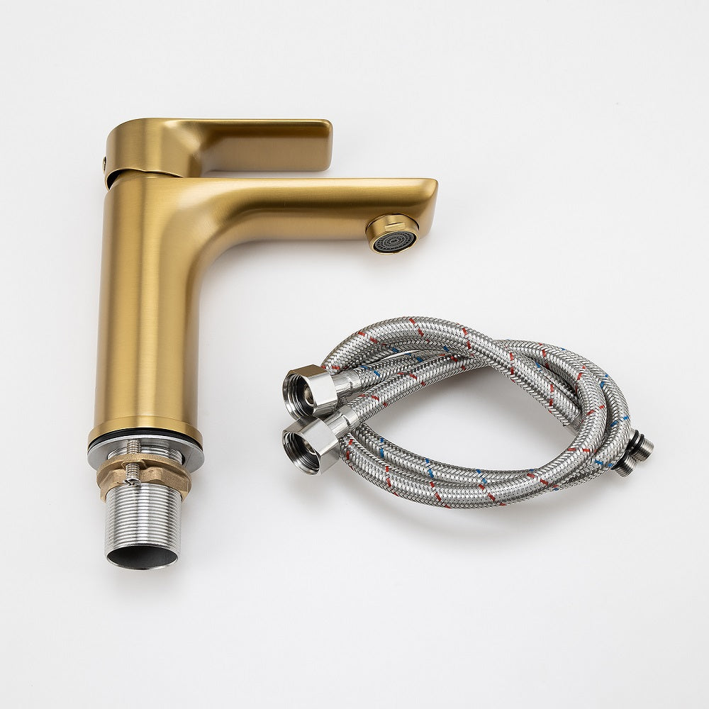 VOG - Brushed Brass Basin Mixer and hose