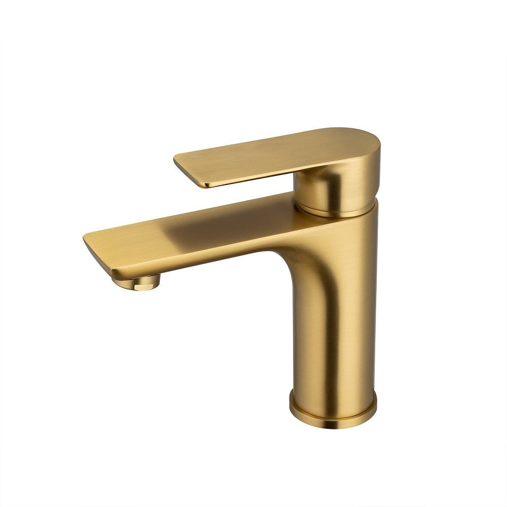 VOG - Brushed Brass Basin Mixer angle