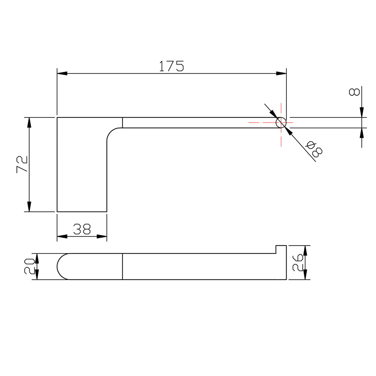 VOG - Brushed Nickel Toilet Paper Holder drawing