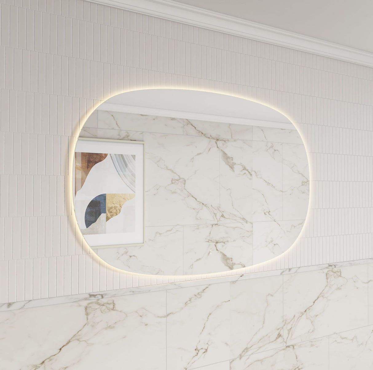 Valmont 1400mm Horizontal LED Mirror - Frameless sde view