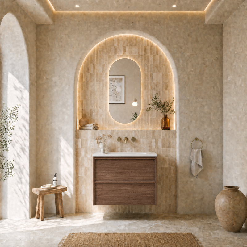 Venetta 750mm Harvest Oak Wall Hung Vanity - Framed
