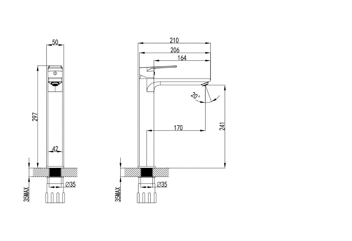 HALE Basin Tall Mixer Chrome