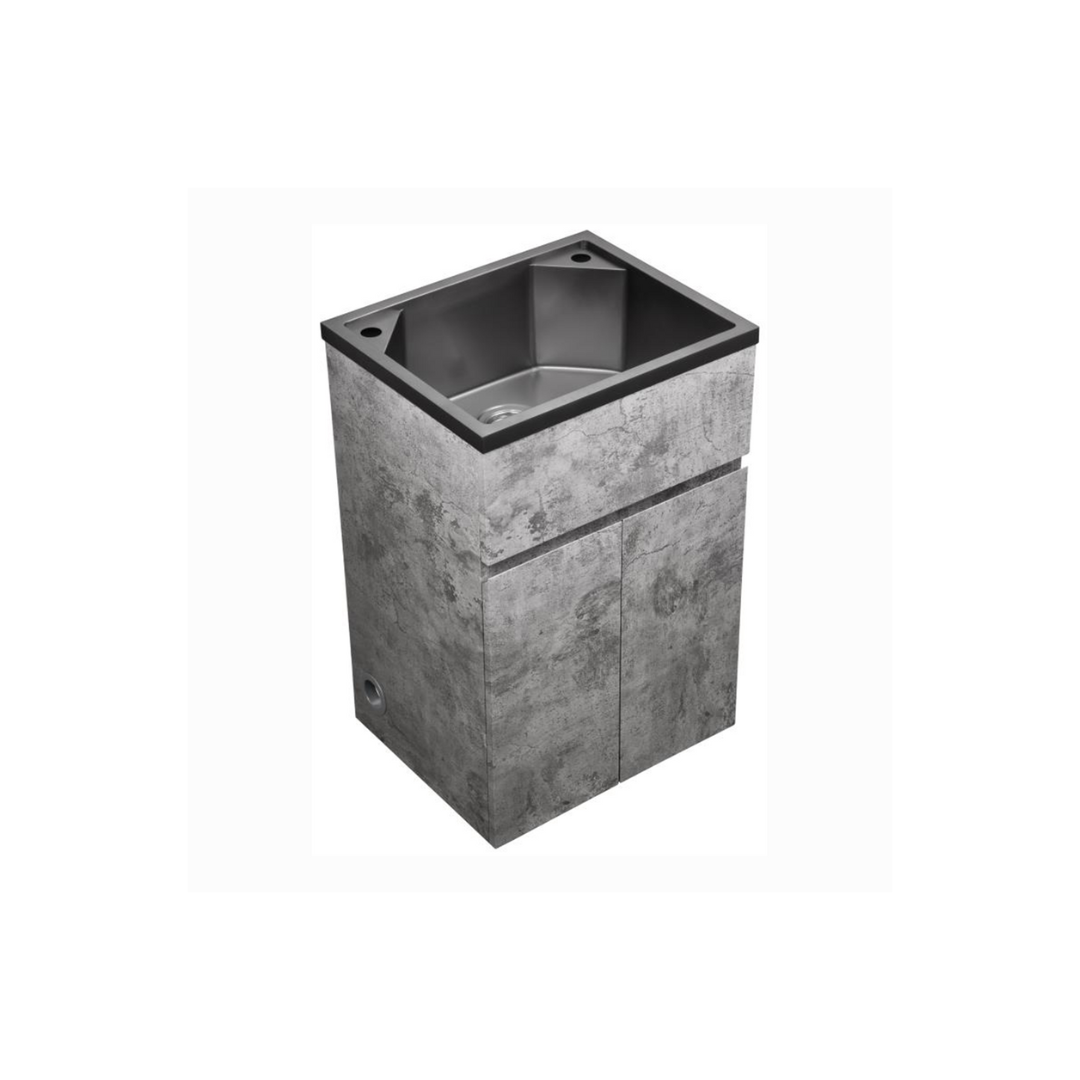 Zen 554 x 454mm Marble Look Gunmetal Laundry Tub