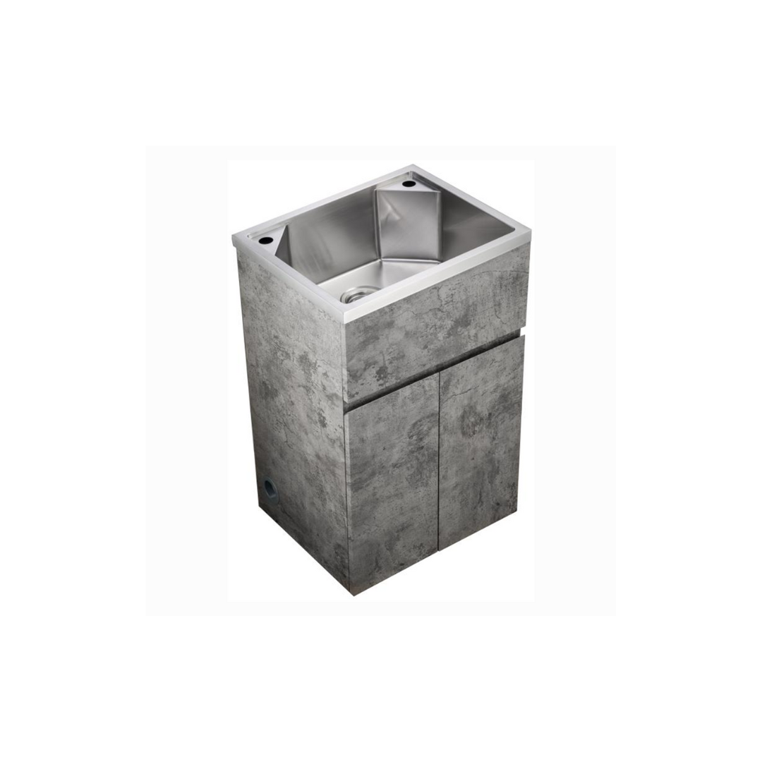 Zen 554 x 454mm Marble Look Stainless Steel Laundry Tub brushed stainless steel