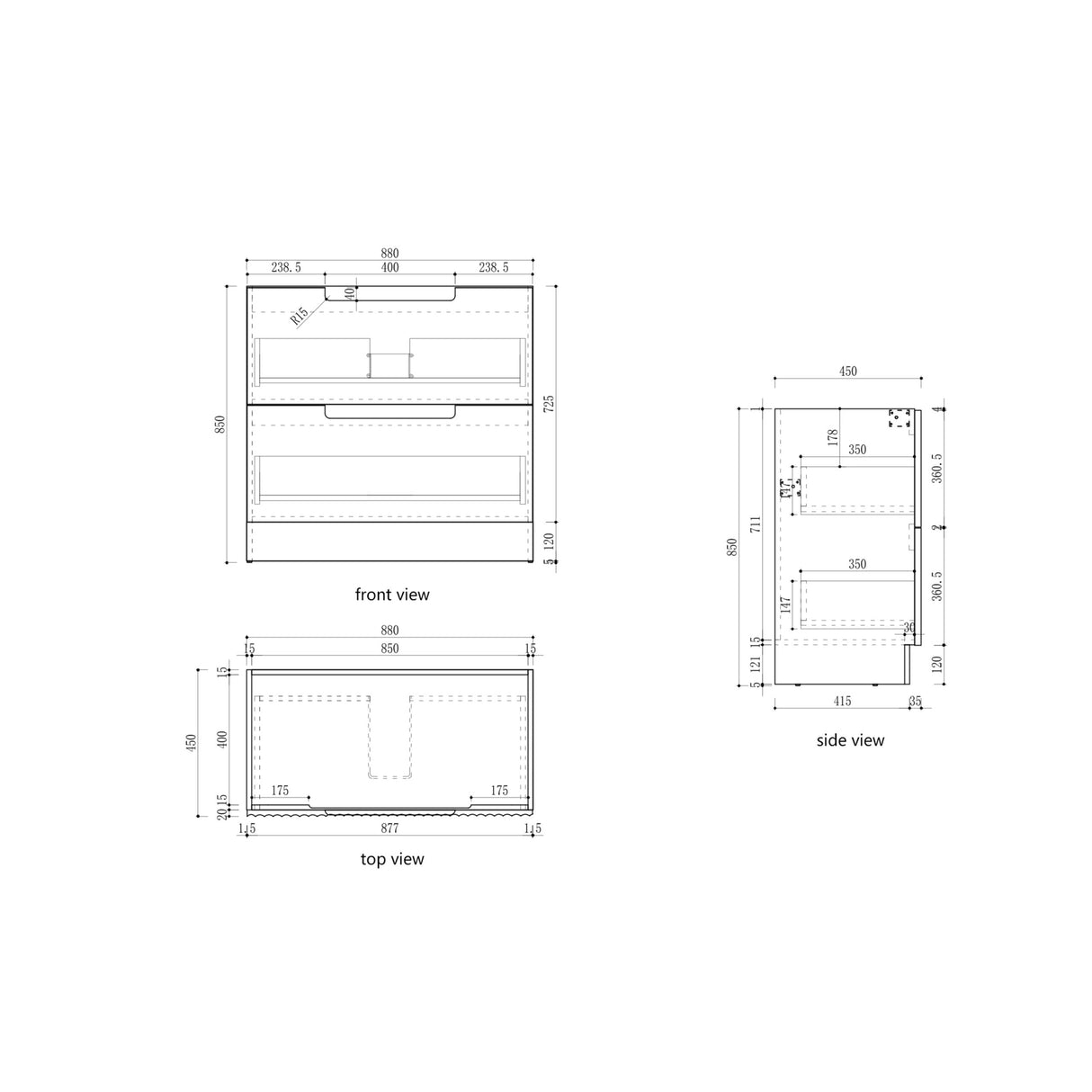 Lovina 900mm Harvest Oak Floor Standing Vanity drawing