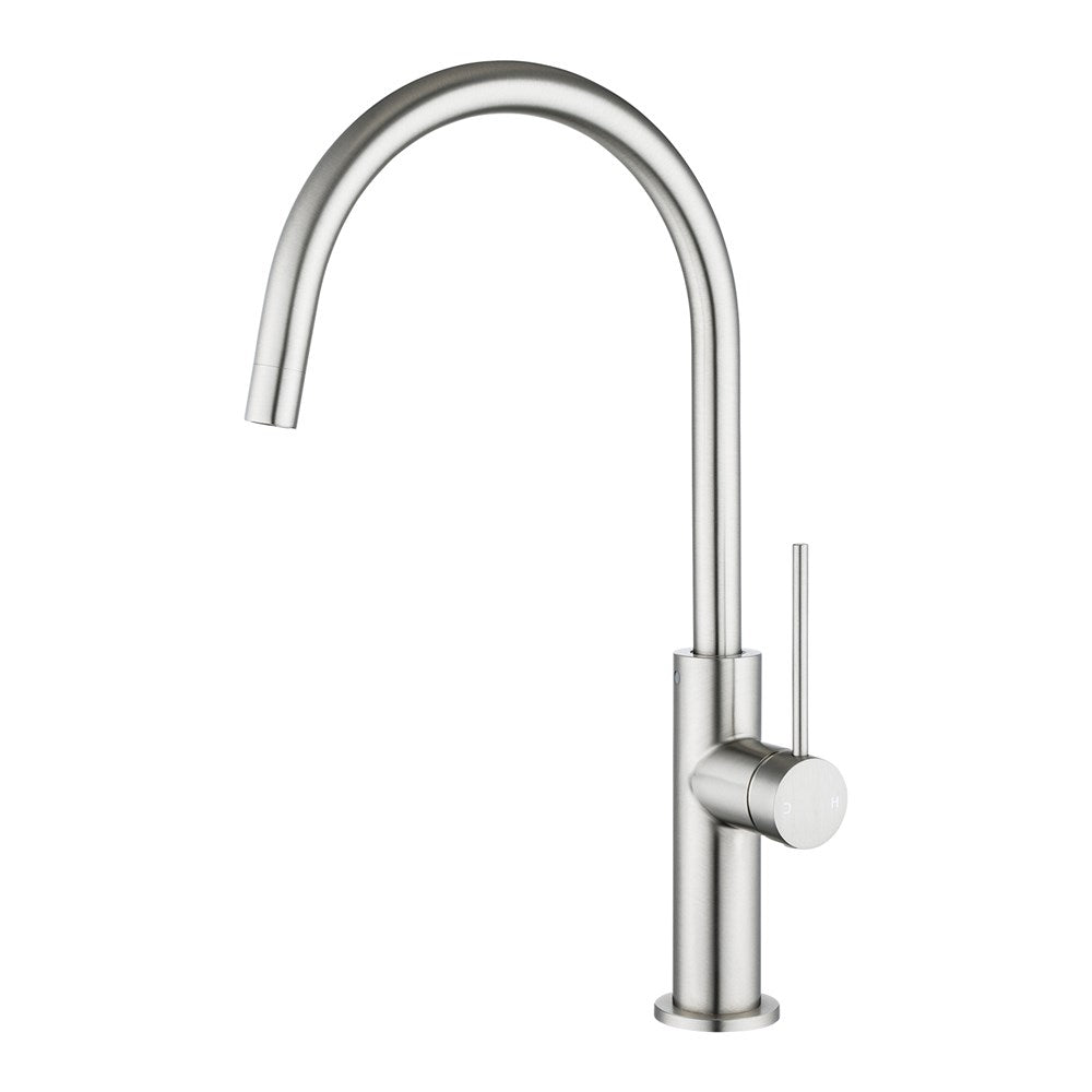 Modern kitchen faucet on a white background