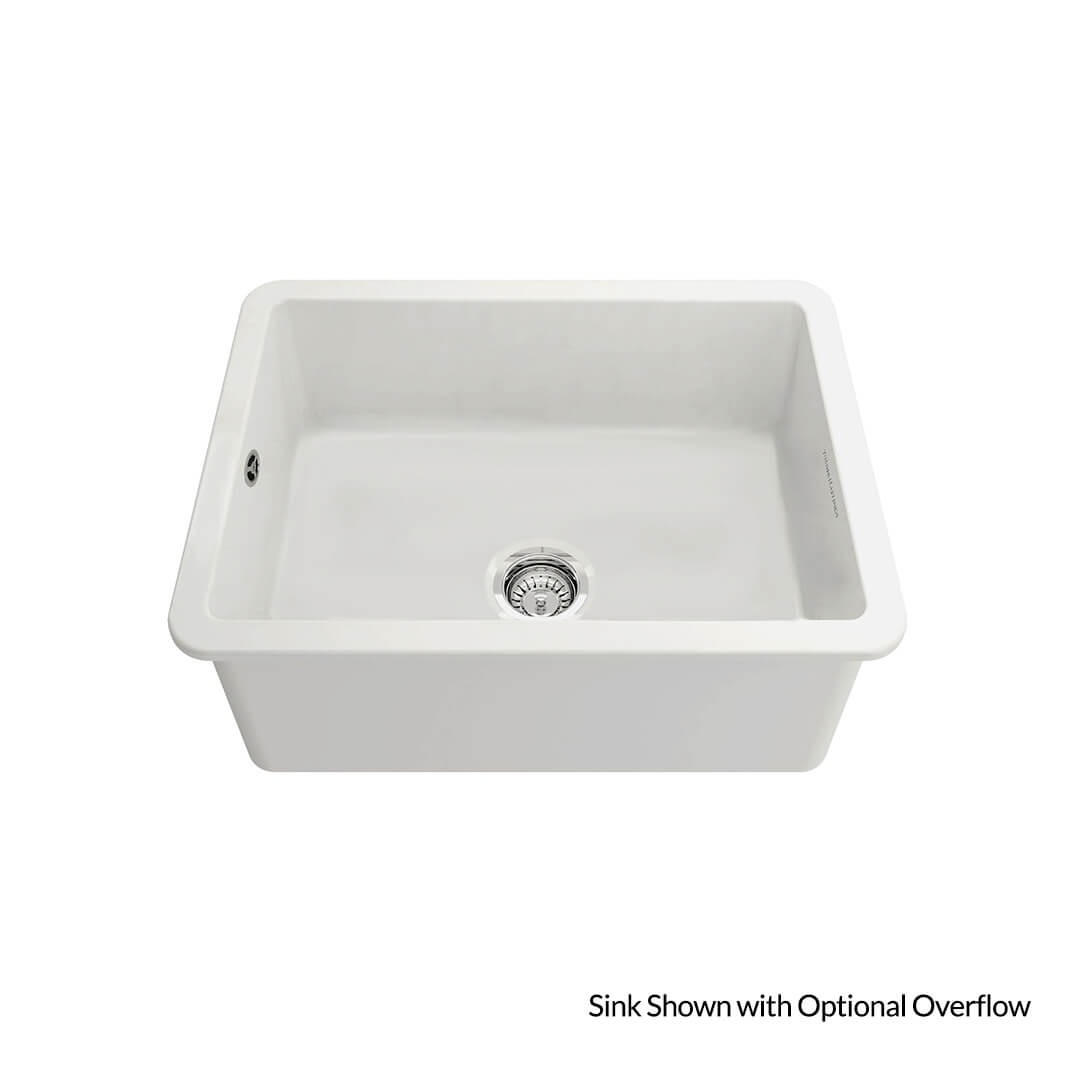 White kitchen sink on a white background