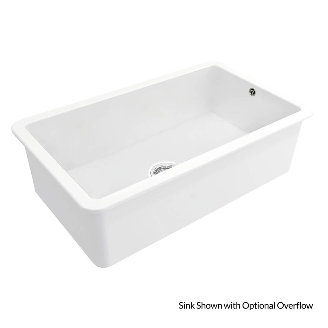 White rectangular sink on a white background