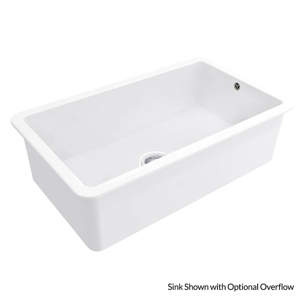 White rectangular sink on a white background