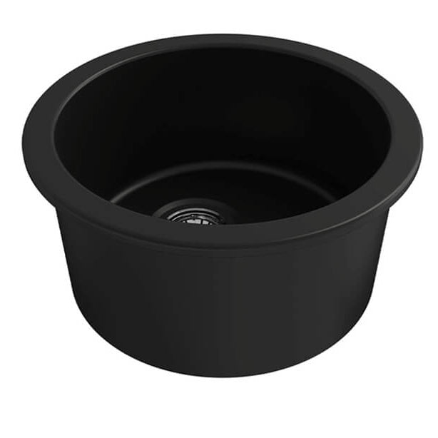 Black sink basin on a white background