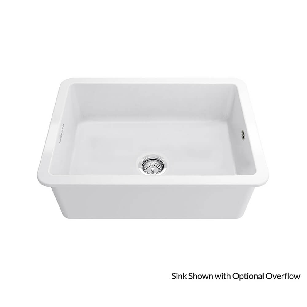 White kitchen sink on a white background