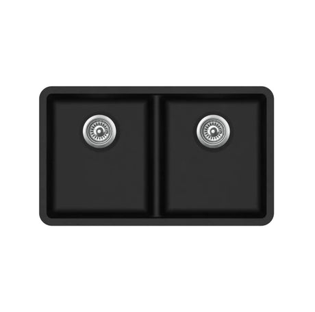 Viva 810×480× 230mm Matte Black Double Bowl Granite Sink