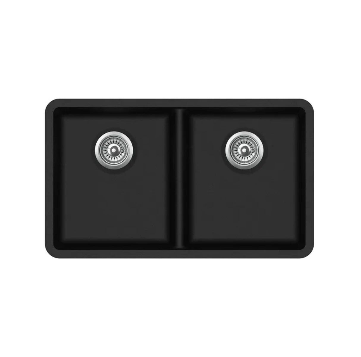 Viva 810×480× 230mm Matte Black Double Bowl Granite Sink