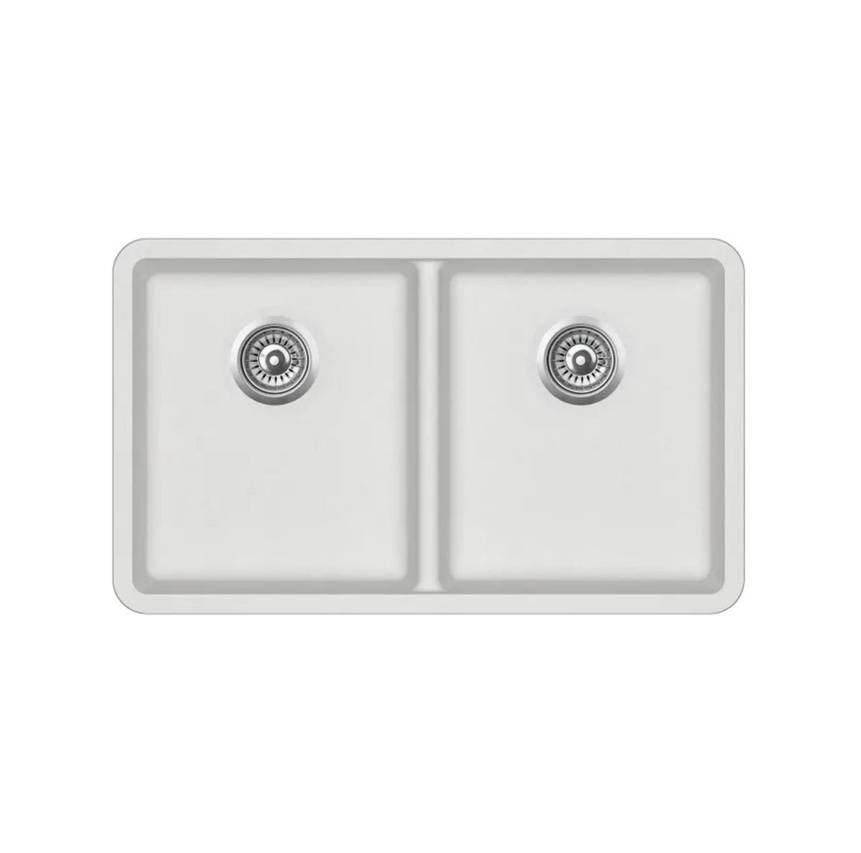 Viva 810×480× 230mm Matte White Double Bowl Granite Sink