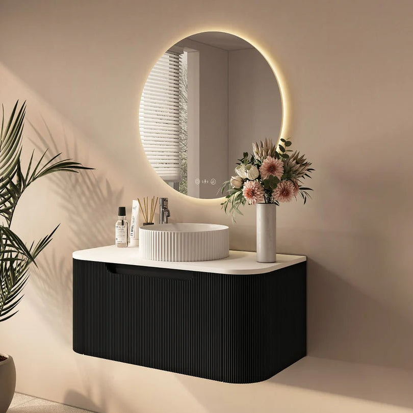 linley 900mm wall hung vanity side view