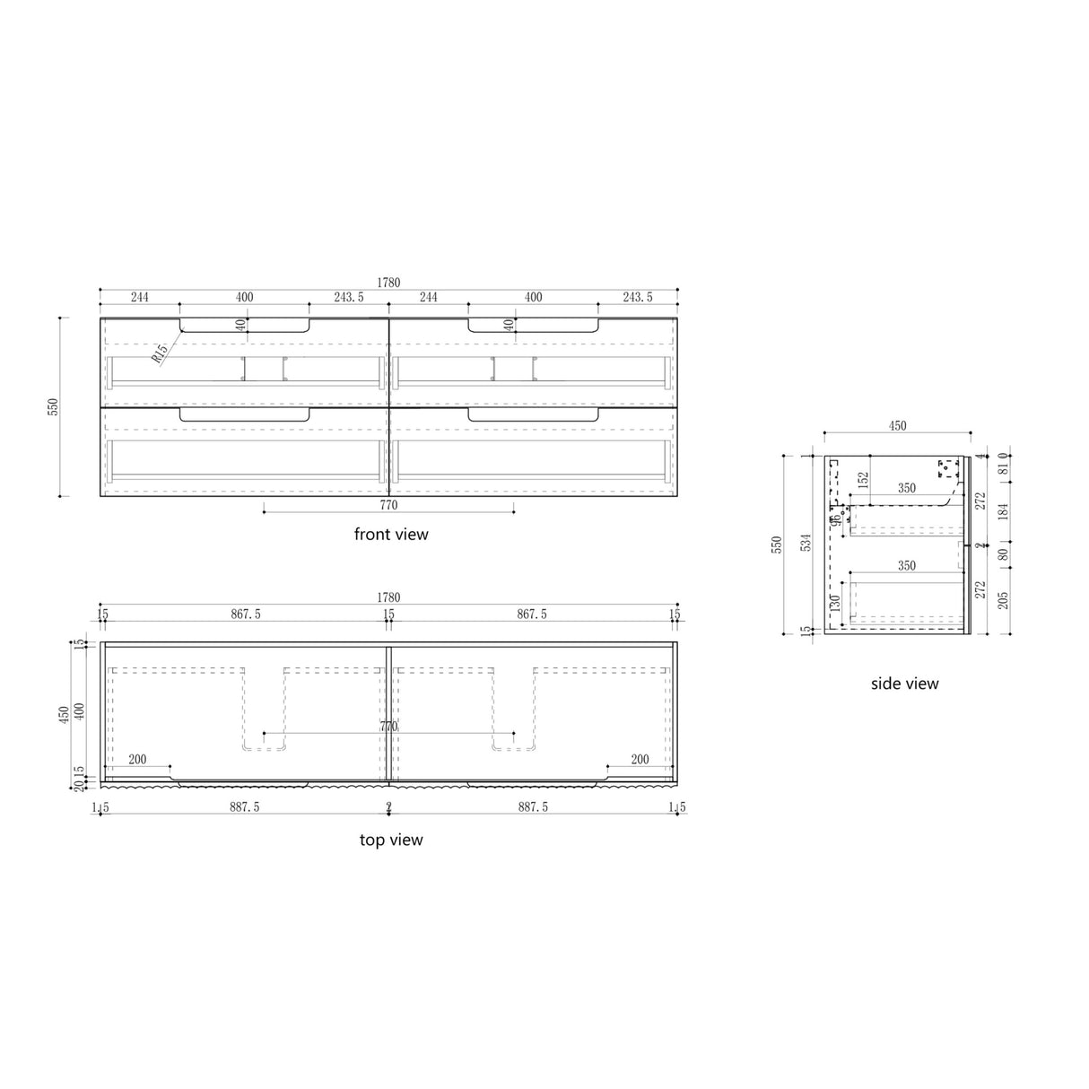 Lovina Tier 1800mm Harvest Oak Wall Hung Vanity - Fluted