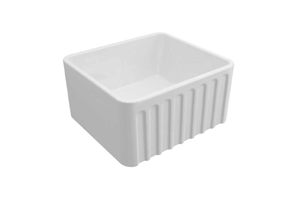 Novi 50 x 46 Matte White Fine Fireclay Farmhouse Butler Sink