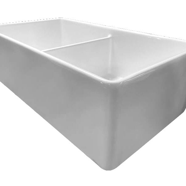 White butler sink on a white background