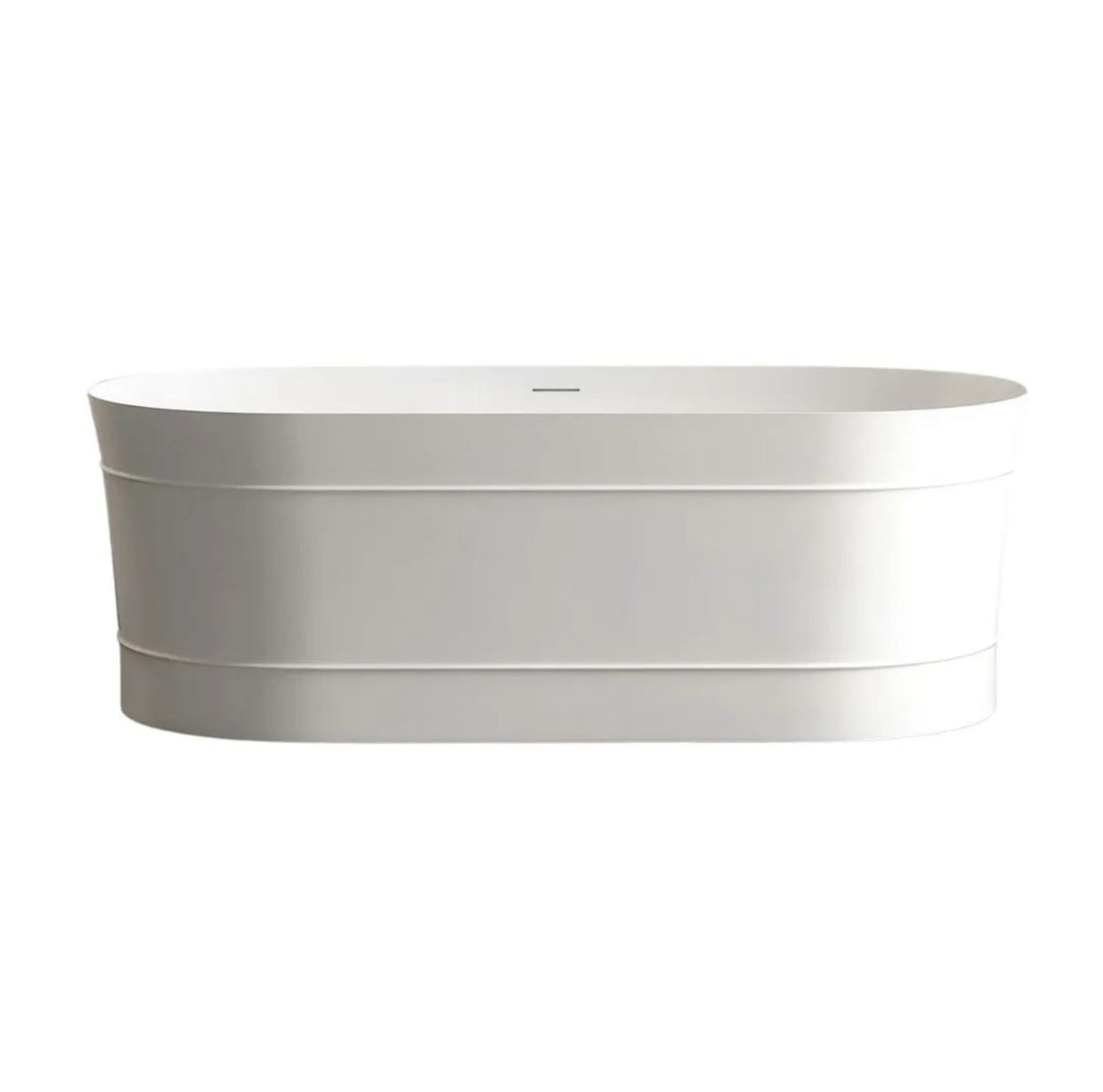 White oval sink on a white background