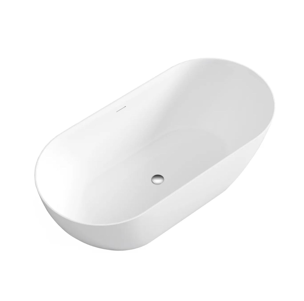 Attica Manolo 1530mm Matte White Bath with Overflow top view