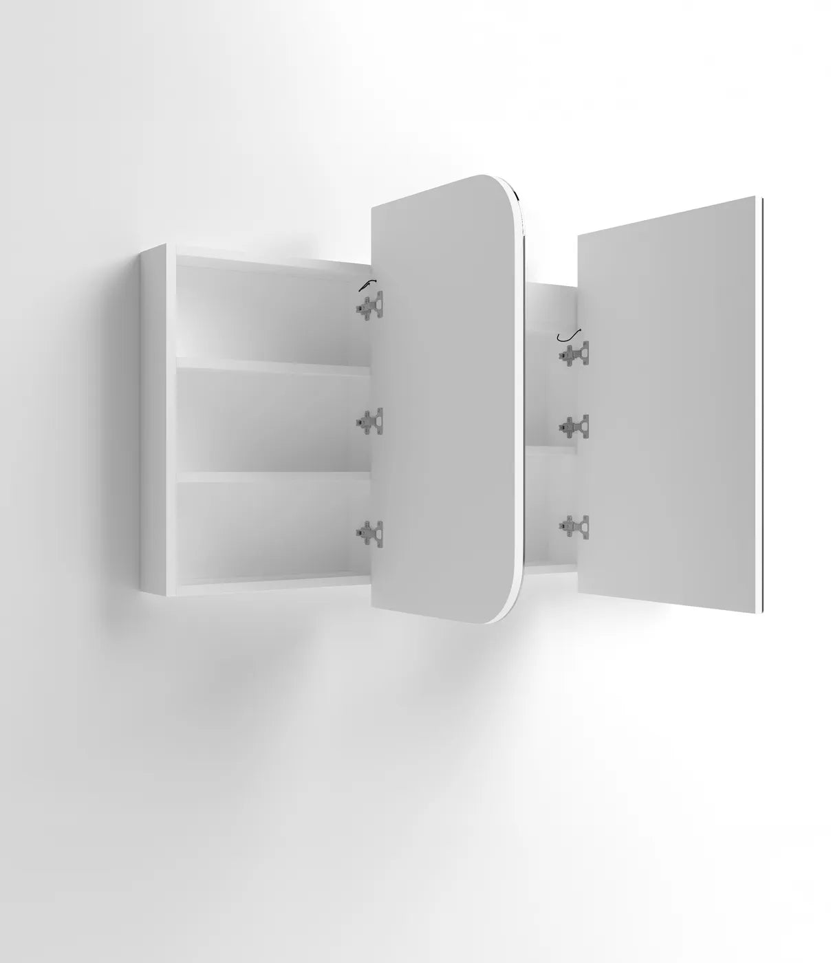 Open LED Newport 1500(W)x750(H) White Shaving Cabinet