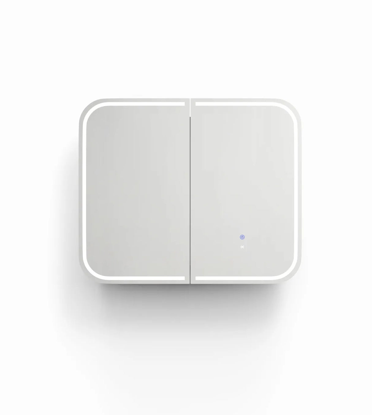 Front view LED Newport 900(W)x750(H) White Shaving Cabinet