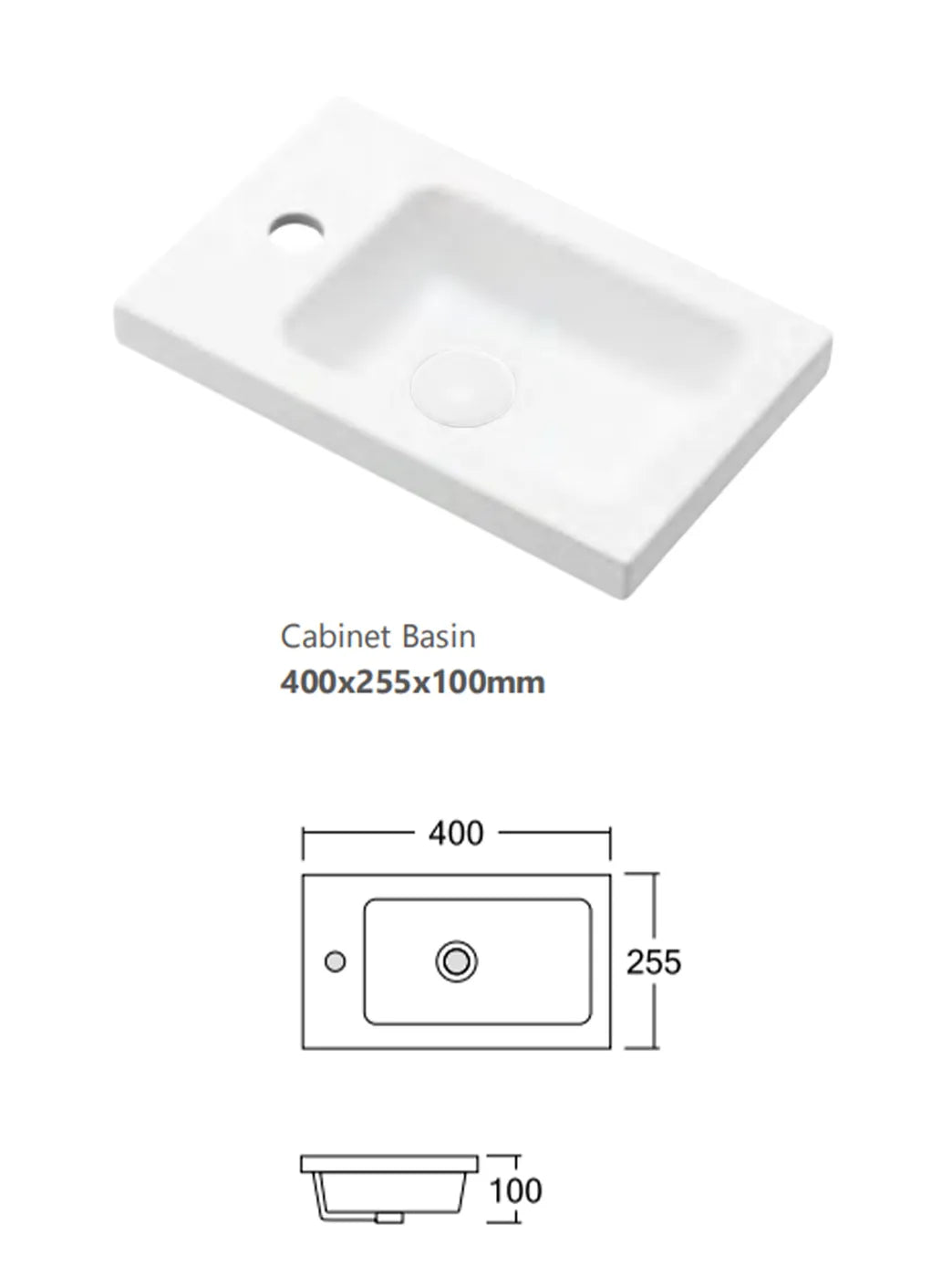 Mini Ensuite Vanity 400mm Woodland Oak Fluted Vanity ceramic top