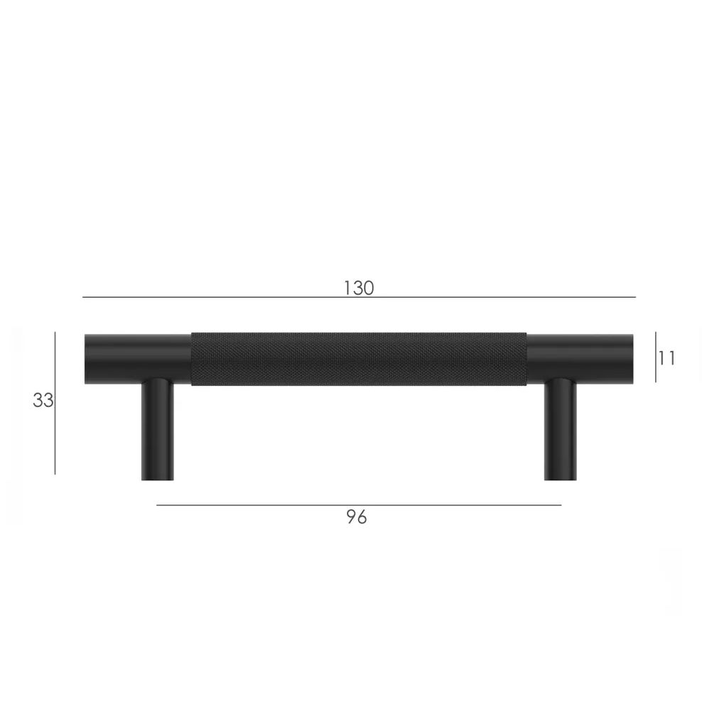 Nord Matte Black Handle 130 measurement details
