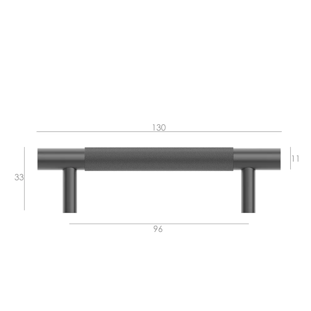 Nord Gunmetal Handle 130mm measurement details