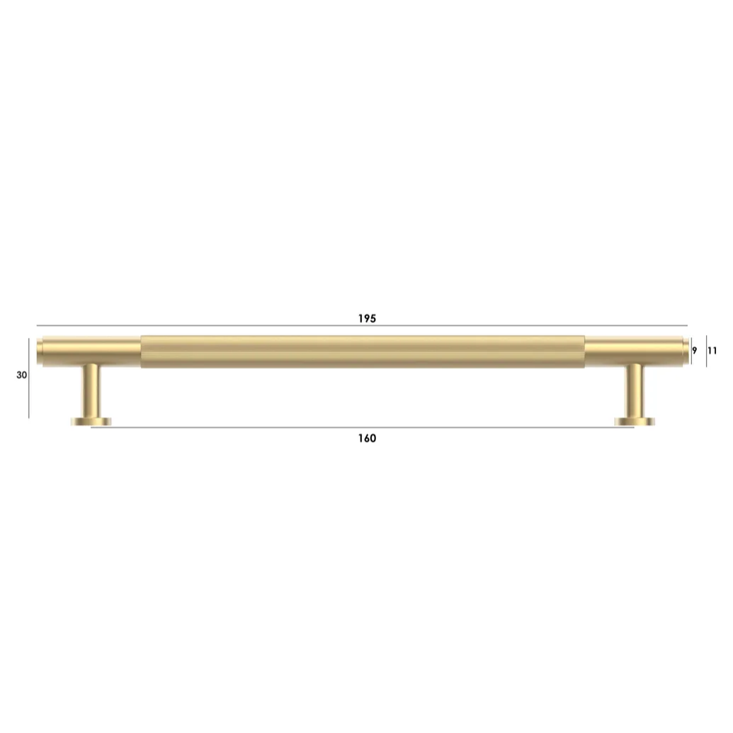 Soho Brushed Brass Handle 195mm measurement details