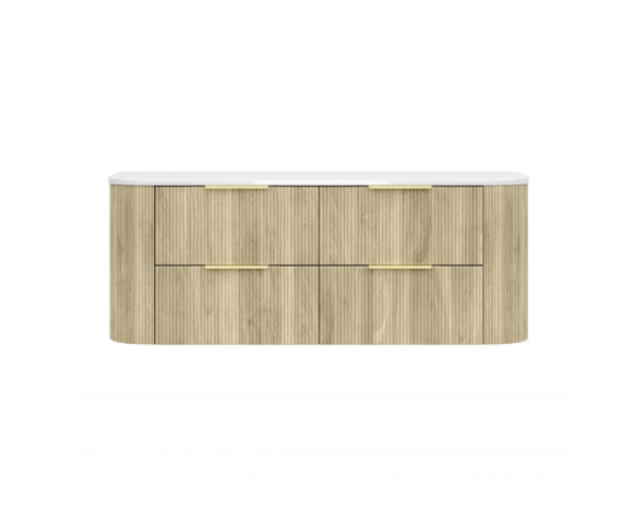 CETO Artis-D 1500mm Classic Oak Wall Hung Vanity with white background