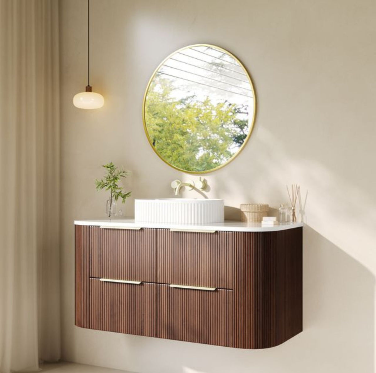 CETO Artis-D Walnut Wall Hung Vanity