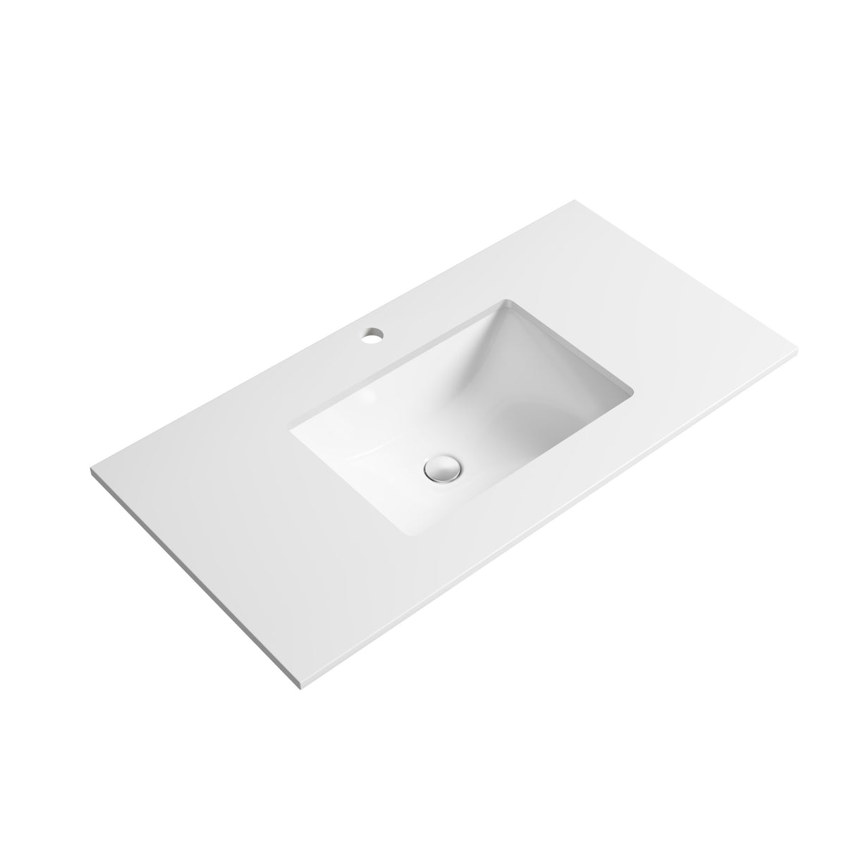 White rectangular sink on a white background