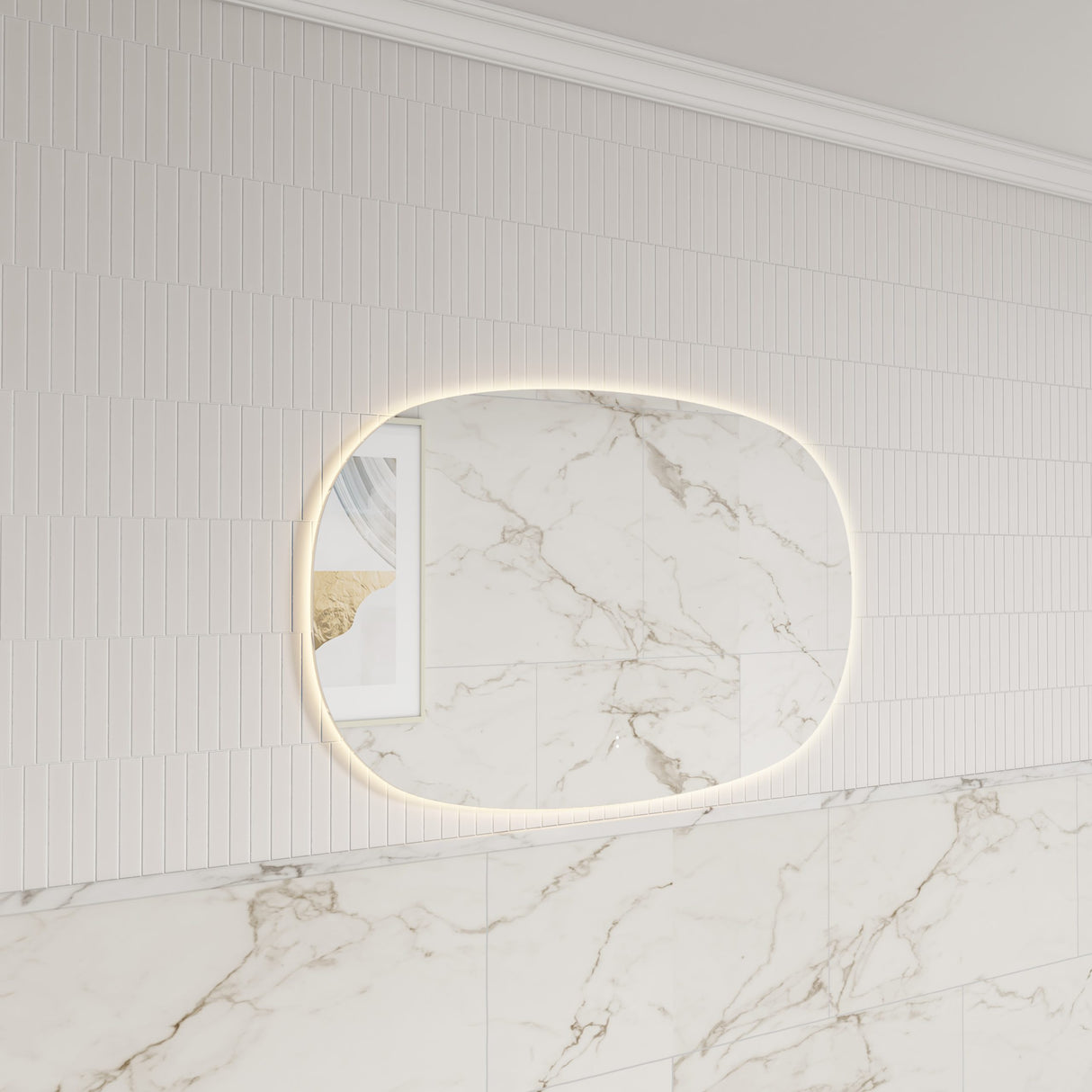 Valmont 1100mm Horizontal LED Mirror - Frameless side view
