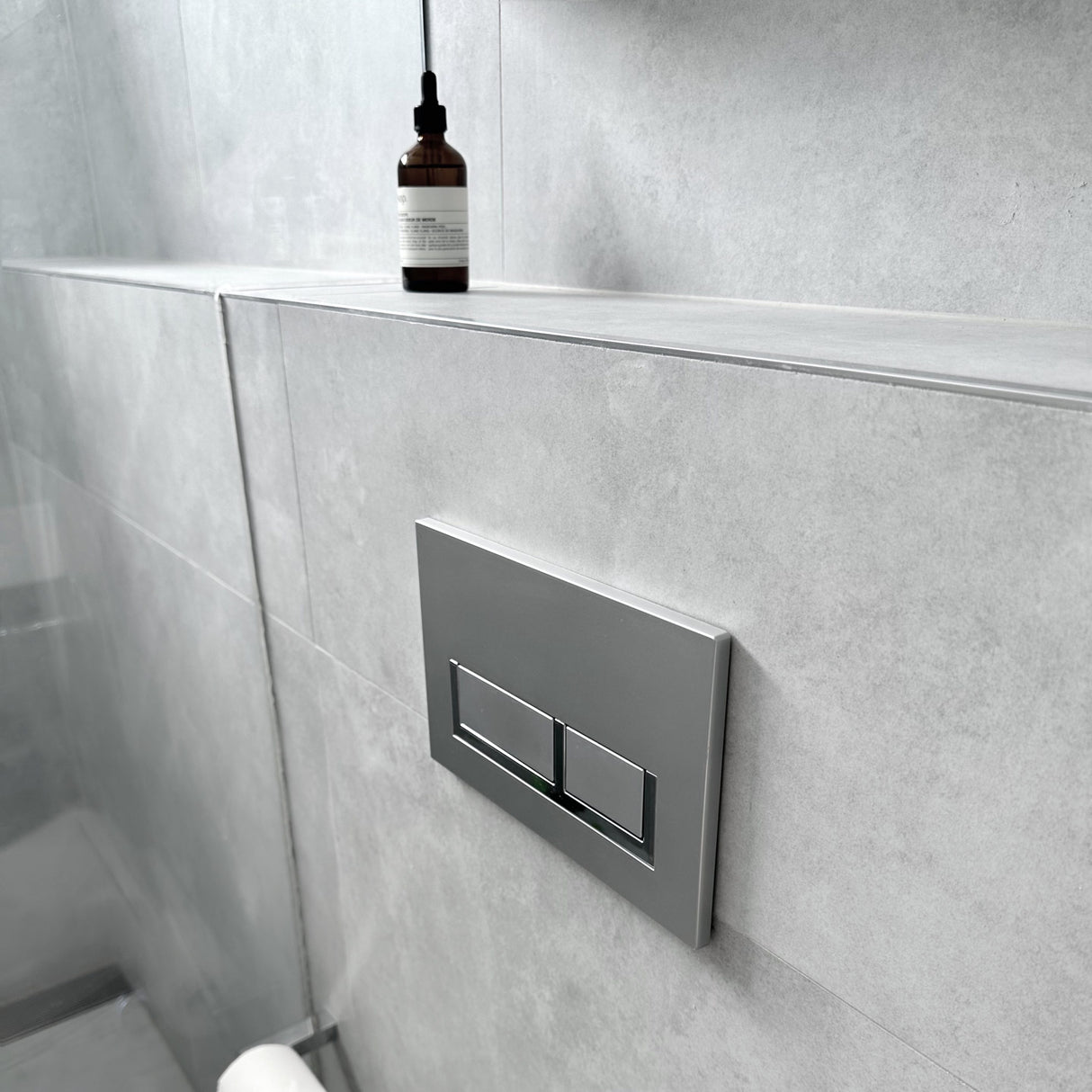 Silver Matte Square Flush Button