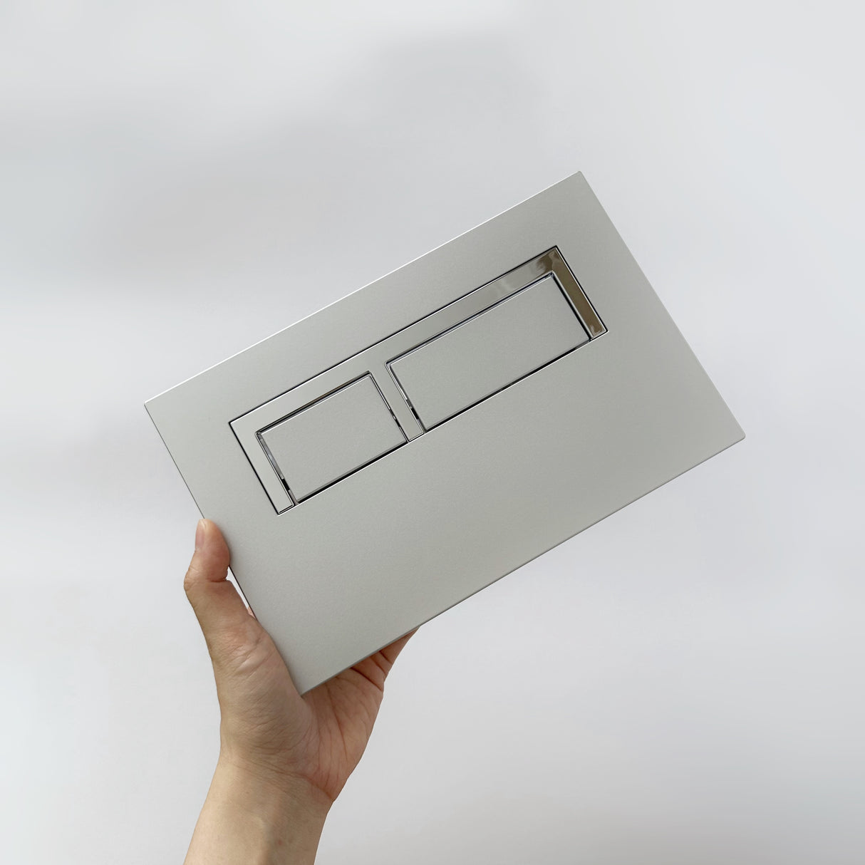 Silver Matte Square Flush Button