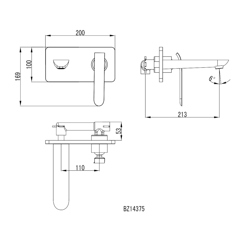 EVA Basin/ Bath Mixer - Chrome drawing