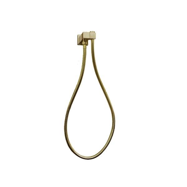 Esperia Square Shower Holder Wall Connector & Hose brushed gold