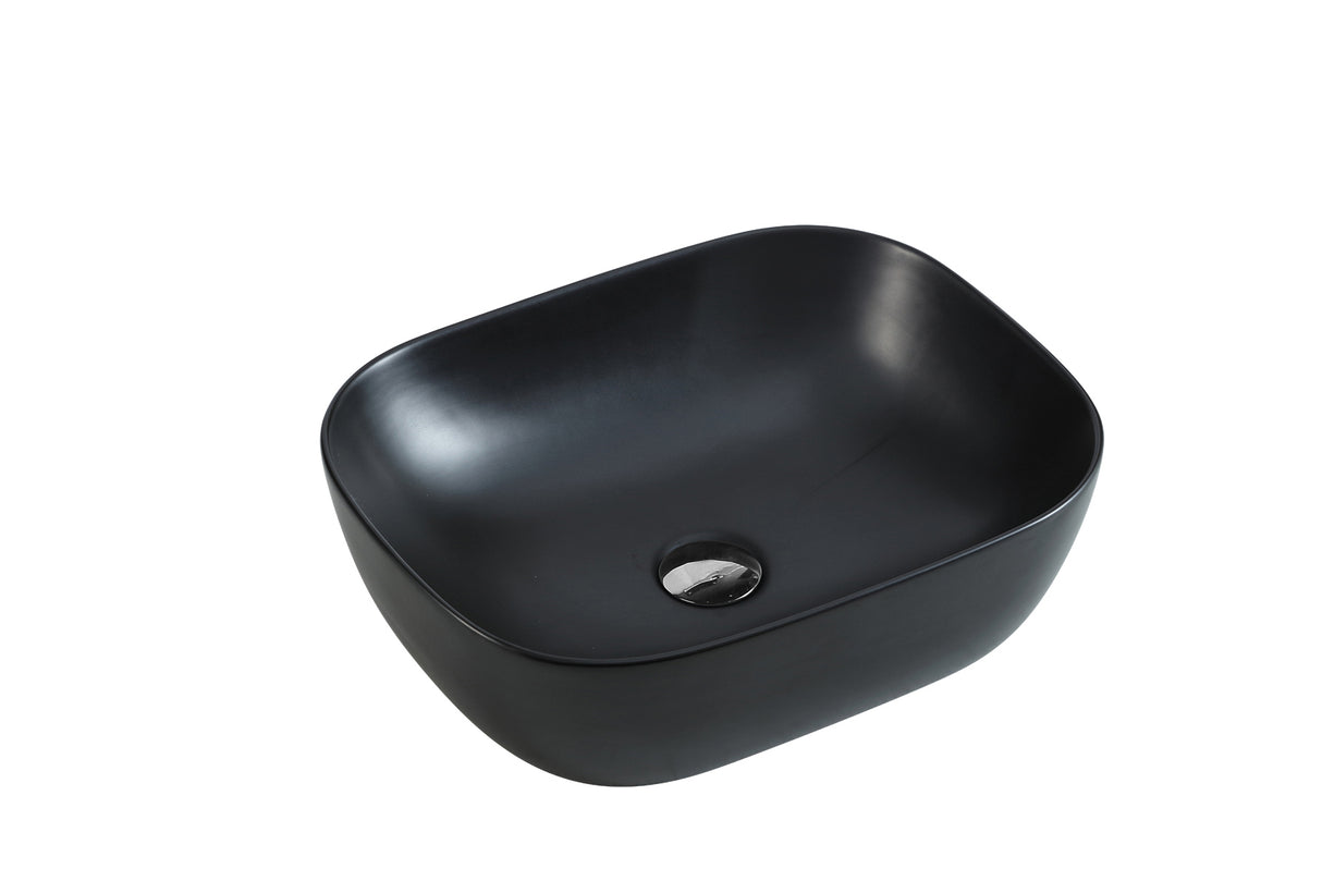 Chur Counter Top Basin Matte Black 490mm