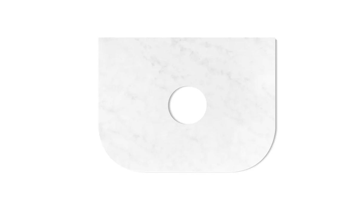 Bondi Wall Hung Fluted Vanity Curve 600mm - Woodland Oak marble taphole