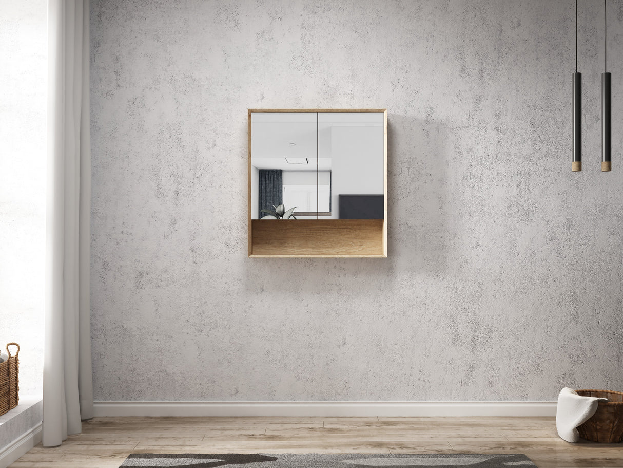 Mounted Byron Shaving Cabinet 750mm - Wood Grain Oak