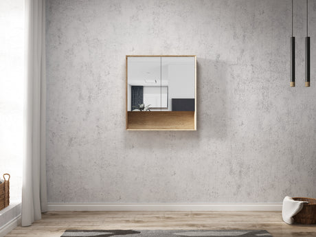 Mounted Byron Shaving Cabinet 750mm - Wood Grain Oak