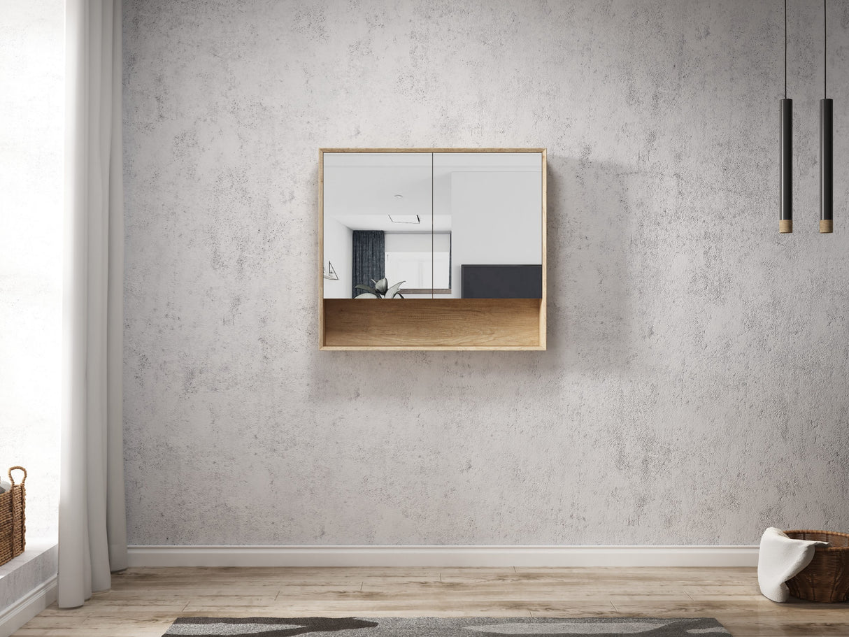 Wall mounted Byron Shaving Cabinet 900mm - Wood Grain Oak